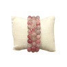 Bracelet Quartz Rhodonite Pierres Rondes 8mm