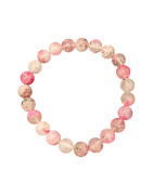 Bracelet Quartz Rhodonite Pierres Rondes 8mm