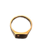 Bague Type Chevalière Carrée Zirconium Plaquée Or