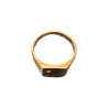 Bague Type Chevalière Carrée Zirconium Plaquée Or