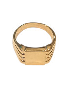 Bague Type Chevalière Carrée Plaquée Or