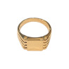 Bague Type Chevalière Carrée Plaquée Or