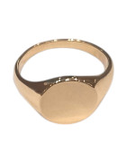 Bague Type Chevalière Ronde Plaquée Or