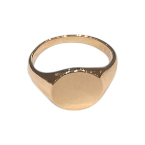 Bague Type Chevalière Ronde Plaquée Or