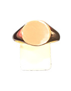 Bague Type Chevalière Ronde Plaquée Or