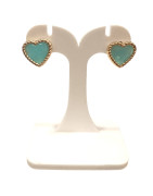 Boucles Amazonite Cœur Plaquée Or