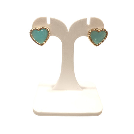 Boucles Amazonite Cœur Plaquée Or