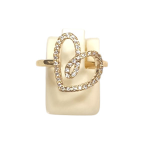 Bague Zirconium Cœur Plaquée Or