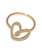 Bague Zirconium Cœur Plaquée Or