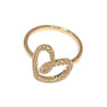 Bague Zirconium Cœur Plaquée Or