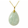 Pendentif Amazonite Goutte 5 cm avec Chaîne Plaquée or 45 cm