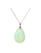 Pendentif Amazonite Goutte 5 cm sur Chaîne Acier Inox 42 + 5 cm