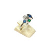 Bague Emeraude Saphir Zirconium Argent 925