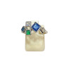 Bague Emeraude Saphir Zirconium Argent 925