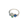 Bague Emeraude Saphir Zirconium Argent 925