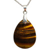 Pendentif Œil de Tigre Goutte 4 cm sur Chaîne Acier Inox 40 + 5 cm (2)
