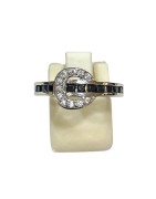Bague Saphir Noir et Zirconium Argent 925