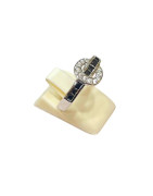 Bague Saphir Noir et Zirconium Argent 925