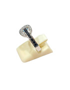Bague Saphir Noir et Zirconium Argent 925