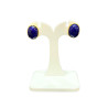Boucles Lapis-Lazuli Cabochons Ovales 10mm Plaquées Or