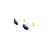 Boucles Lapis-Lazuli Cabochons Ovales 10mm Plaquées Or