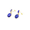 Boucles Lapis-Lazuli Cabochons Ovales 10 et 12mm Plaquée or à Poussettes