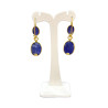 Boucles Lapis-Lazuli Cabochons Ovales 10 et 12mm Plaquée or Dormeuses