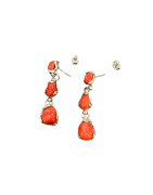 Boucles Corail Trois Pierres Roulées Argent 925