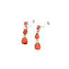 Boucles Corail Trois Pierres Roulées Argent 925