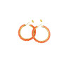 Boucles Corail Pierres Rondes 3mm Plaquées Or Demi Créole