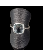 Bague Topaze bleue argent 925 Taille 55