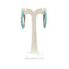 Boucles Turquoise Pierres Rondes 3mm Demi Créole Argent 925