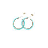Boucles Turquoise Pierres Rondes 3mm Demi Créole Argent 925