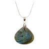 Pendentif Labradorite Goutte Evasée avec Chaîne Acier inox 44 cm