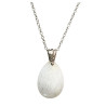 Pendentif Pierre de Lune Blanche Goutte 3 cm avec Chaîne Acier Inox 42 + 7 cm