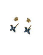 Boucles Saphir Fleur Plaquées Or