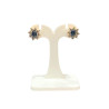 Boucles Saphir et Zirconium Fleur Plaquée Or
