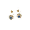 Boucles Saphir et Zirconium Fleur Plaquée Or