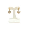 Boucles Zirconium Cœur Plaquées Or Pendantes