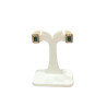 Boucles Emeraude Zirconium Carrées Plaquées Or