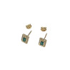 Boucles Emeraude Zirconium Carrées Plaquées Or