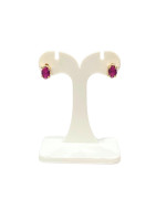 Boucles Rubis de Synthèse Plaquées Or