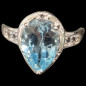 Bague Topaze bleue argent 925 Taille 58
