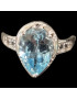 Bague Topaze bleue argent 925 Taille 58