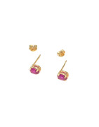 Boucles Rubis de Synthèse Plaquées Or