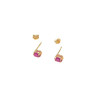 Boucles Rubis de Synthèse Plaquées Or
