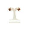 Boucles Rubis de Synthèse et Zirconium Fleur Plaquées Or