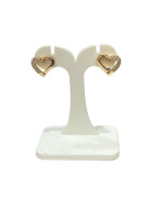 Boucles Cœur Zirconium Plaquées Or Clous