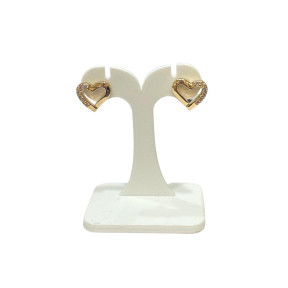 Boucles Cœur Zirconium Plaquées Or Clous