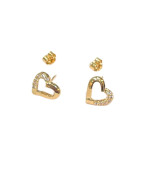 Boucles Cœur Zirconium Plaquées Or Clous